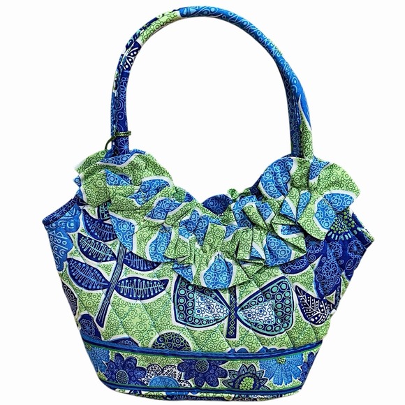 Vera Bradley Lily Doodle Daisy Ruffled Mini Purse Y2K Retired Print 2012 New - Picture 3 of 16
